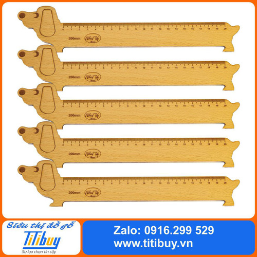 Thước gỗ chó 200mm - Combo 5 sản phẩm